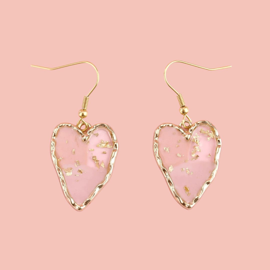 Caught A Vibe Heart Earrings - Sour Cherry