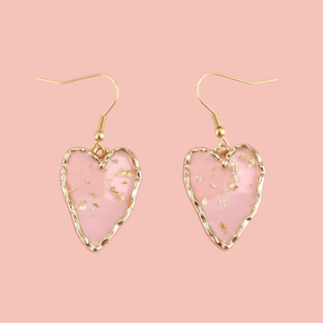 Caught A Vibe Heart Earrings - Sour Cherry