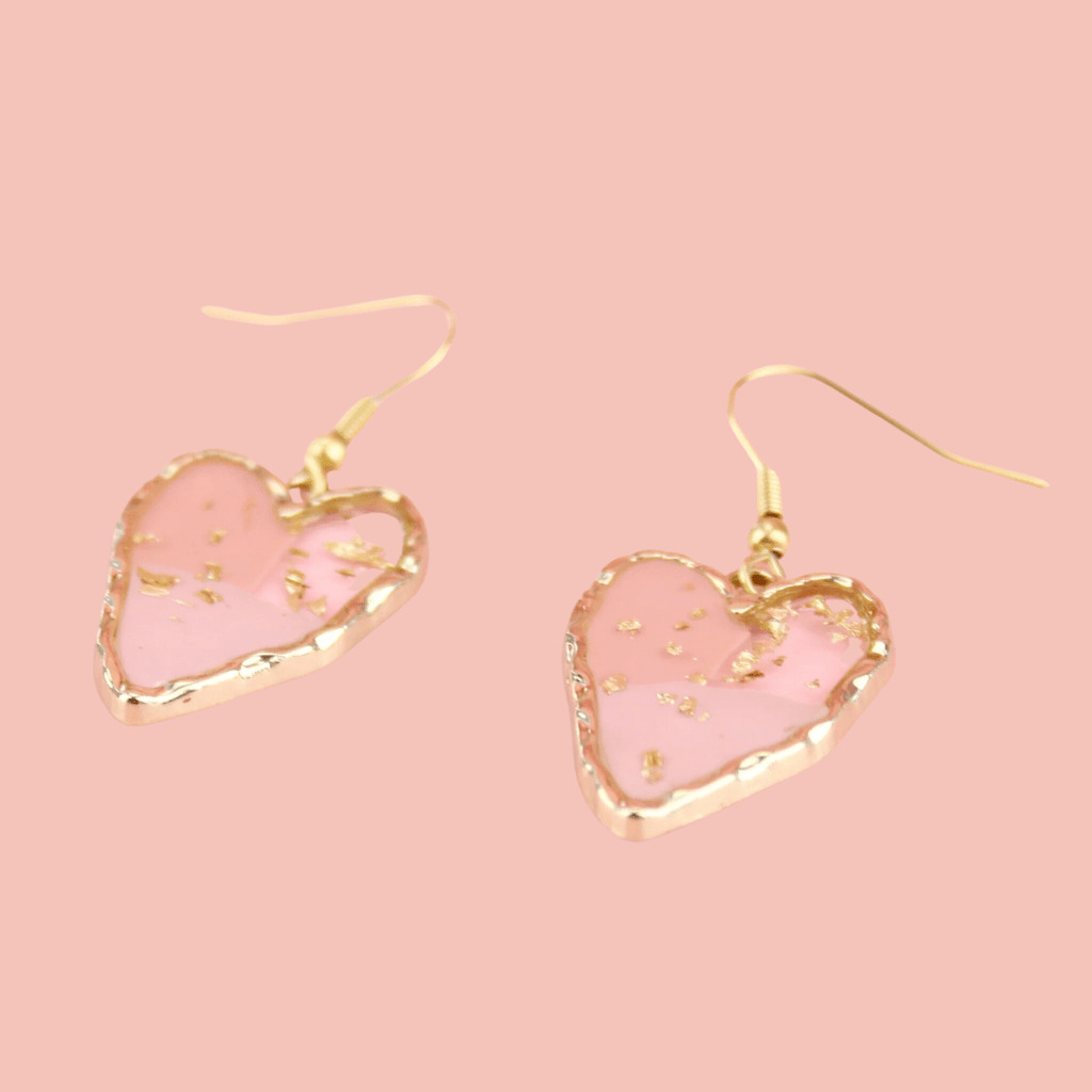 Caught A Vibe Heart Earrings - Sour Cherry