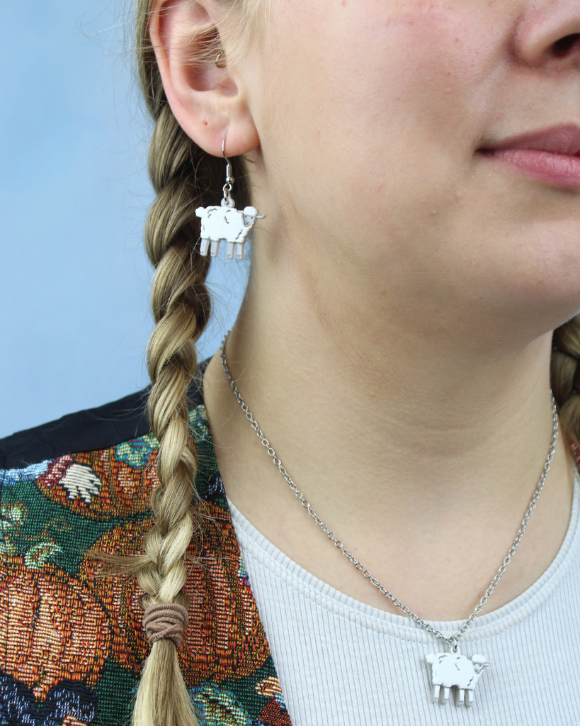 That's What Sheep Said Earrings - Sour Cherry