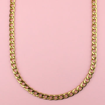 7mm Thick Curb Chain (Gold Plated)