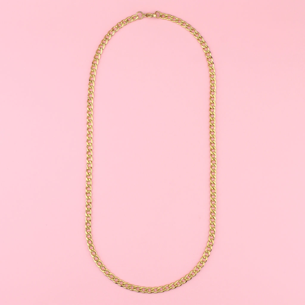 7mm Thick Curb Chain (Gold Plated)