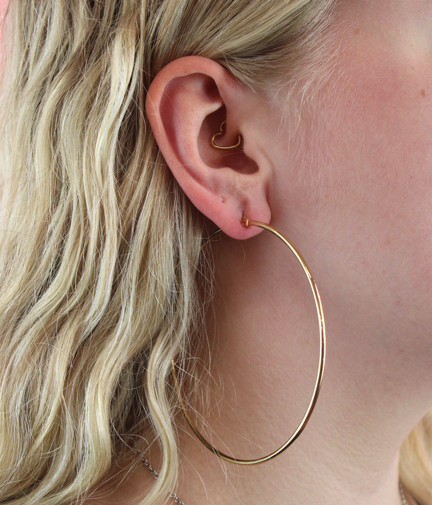 The Bigger The Hoop Earrings (85mm, Gold Plated) - Sour Cherry