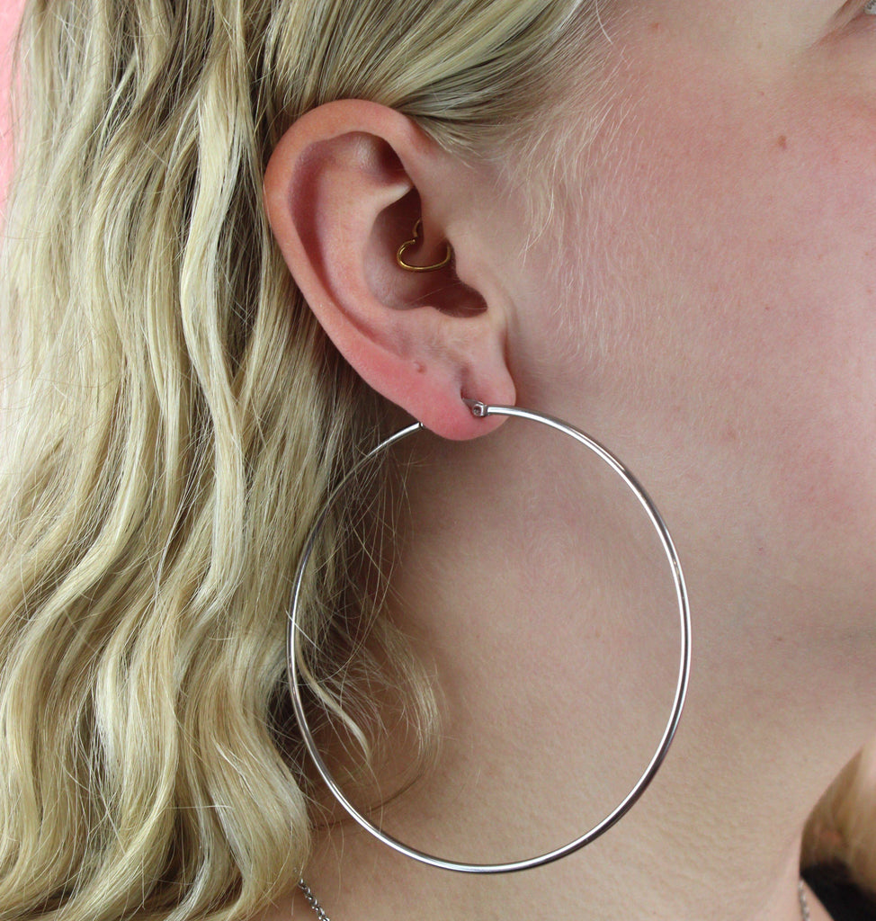 The Bigger The Hoop Earrings (85mm) - Sour Cherry