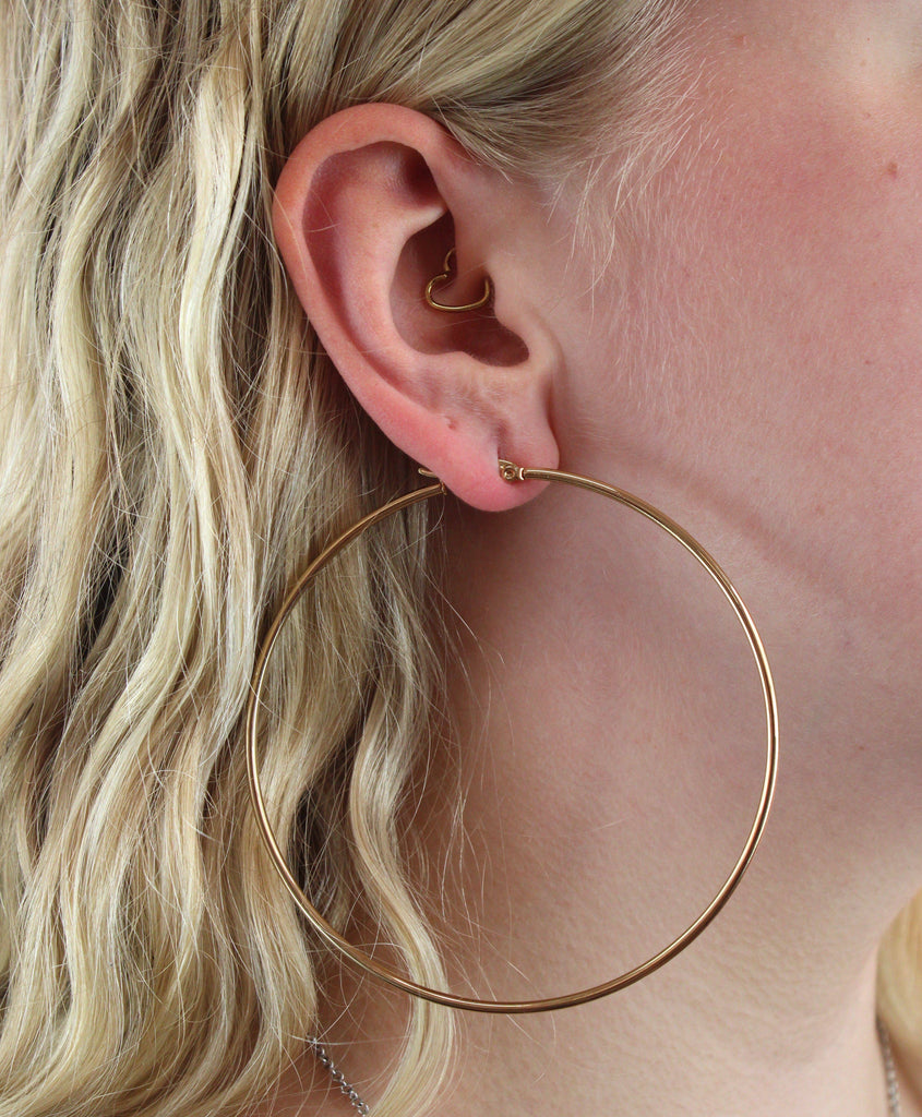 The Bigger The Hoop Earrings (85mm, Gold Plated) - Sour Cherry