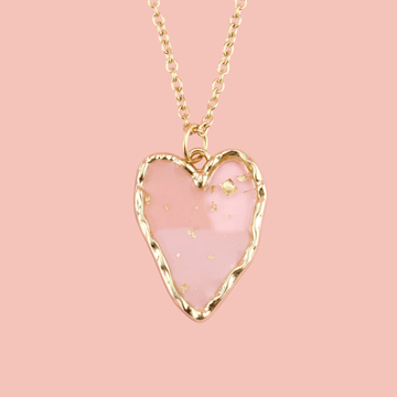 Caught A Vibe Heart Necklace - Sour Cherry