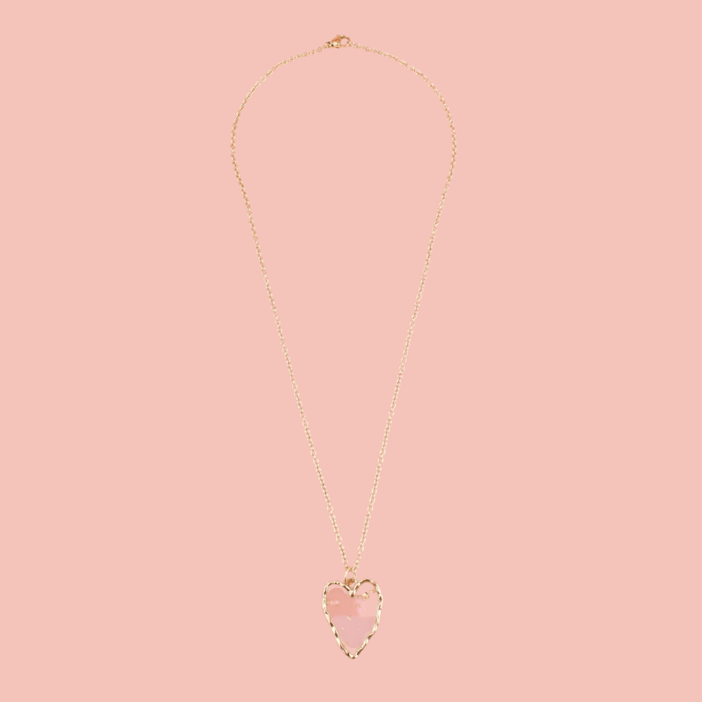 Caught A Vibe Heart Necklace - Sour Cherry