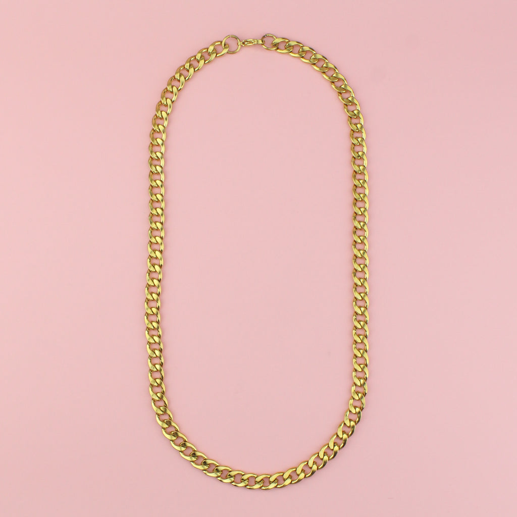 9mm Thick Curb Chain (Gold Plated)