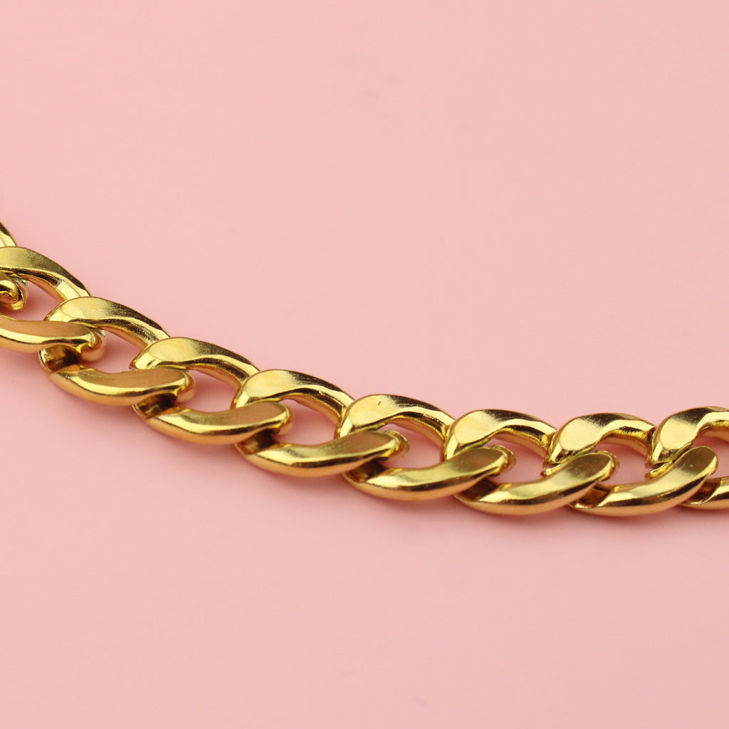 9mm Thick Curb Chain (Gold Plated)