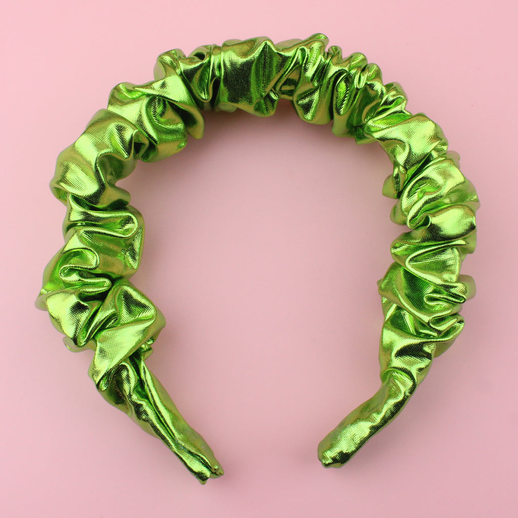 Green foil scrunchie style headband