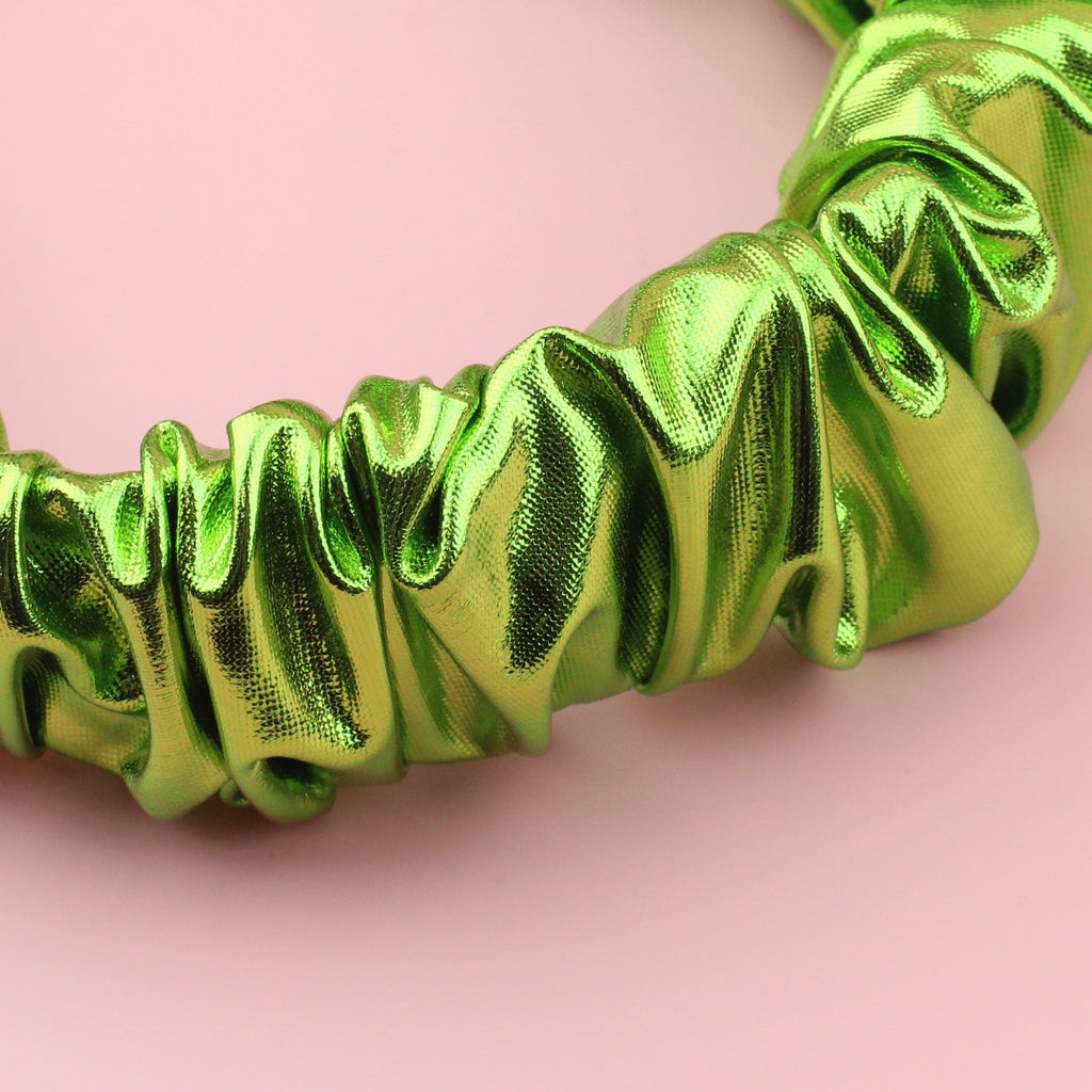 Green foil scrunchie style headband