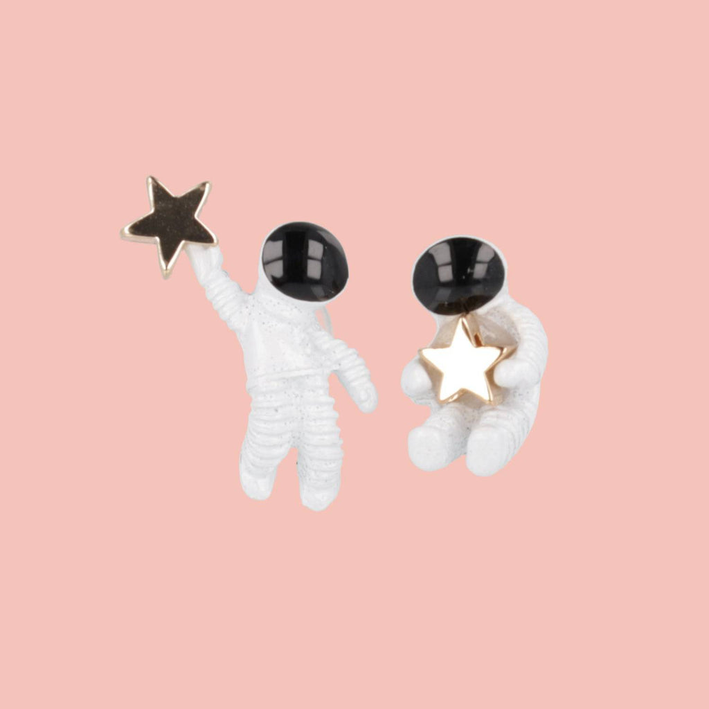 Astronaut Stud Earrings - Sour Cherry