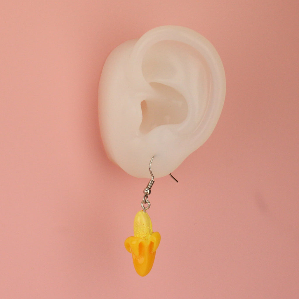 Ear wearing Banana-rama Earrings