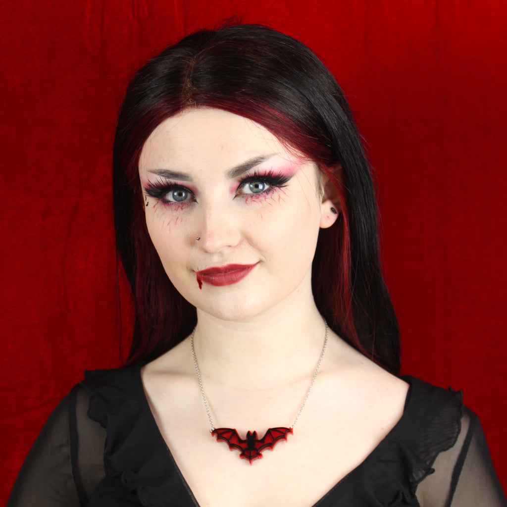 Bat-titude Necklace - Sour Cherry