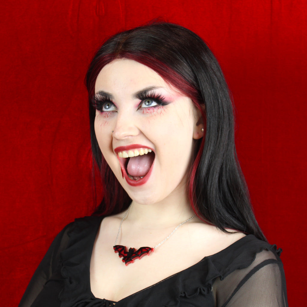 Bat-titude Necklace - Sour Cherry