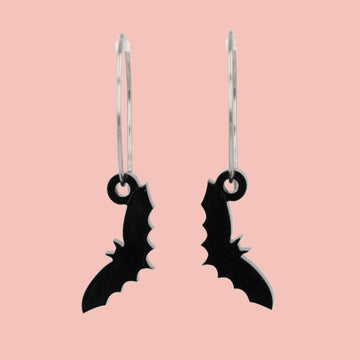 Bat Your Wings Hoop Earrings - Sour Cherry