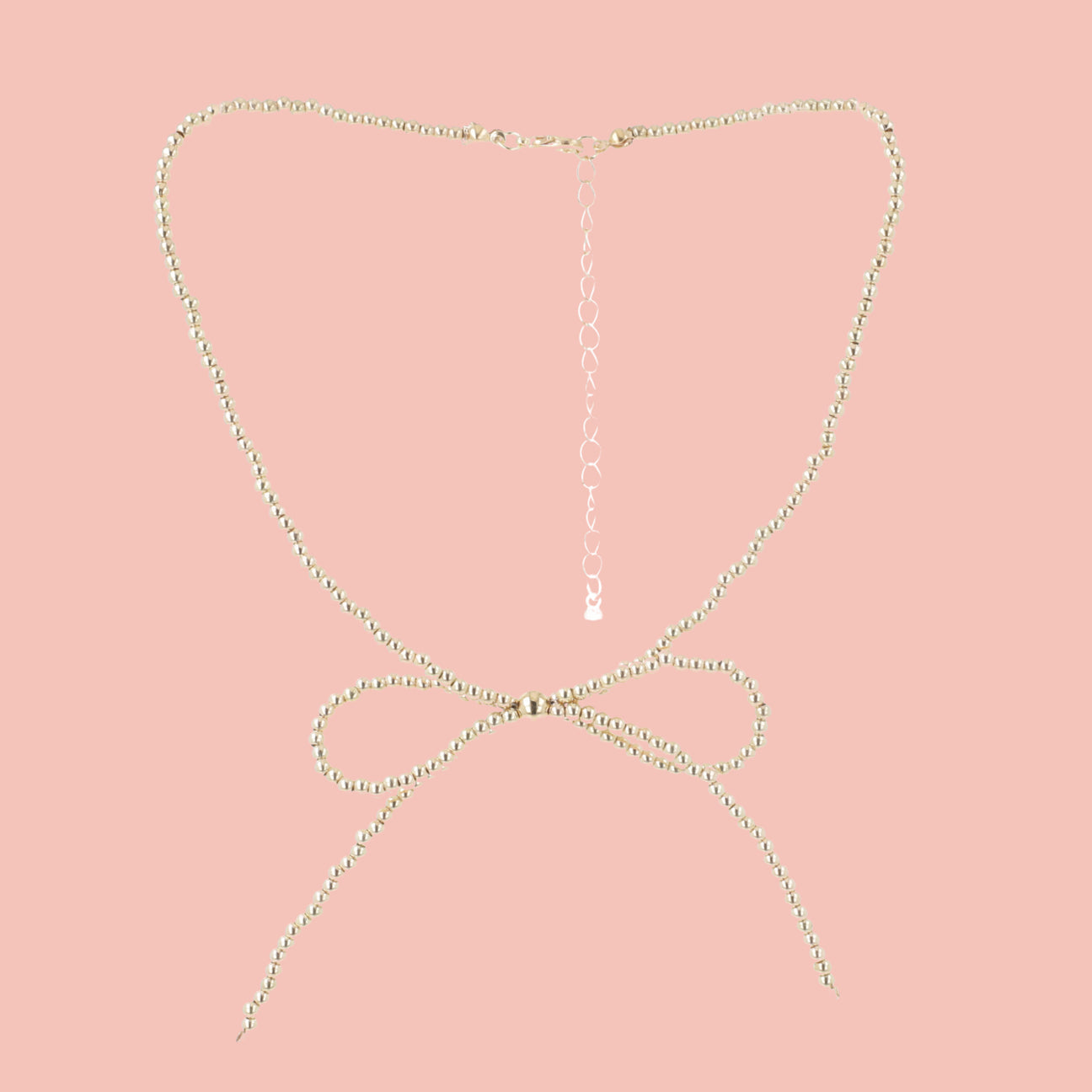 Beaded Bow Choker - Gold - Sour Cherry