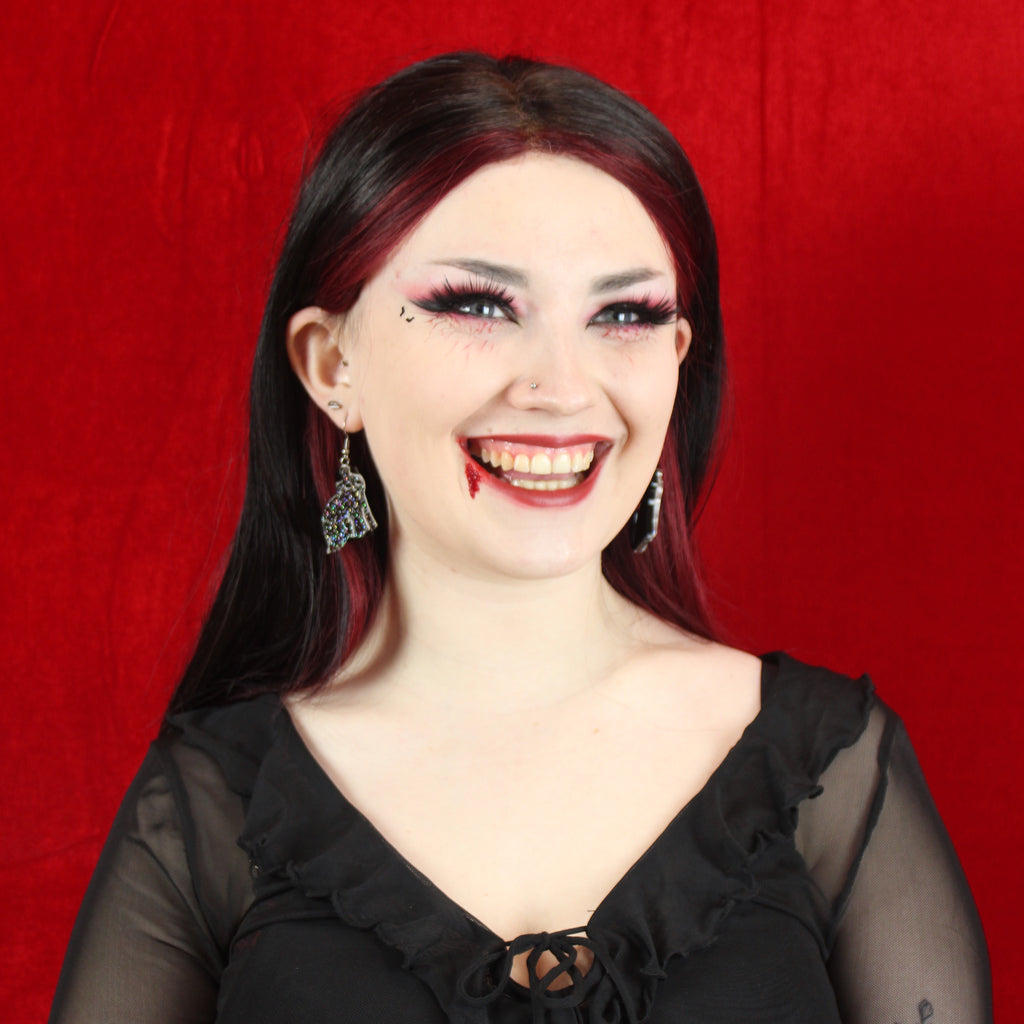 Black Purranormal Cativity Earrings - Sour Cherry