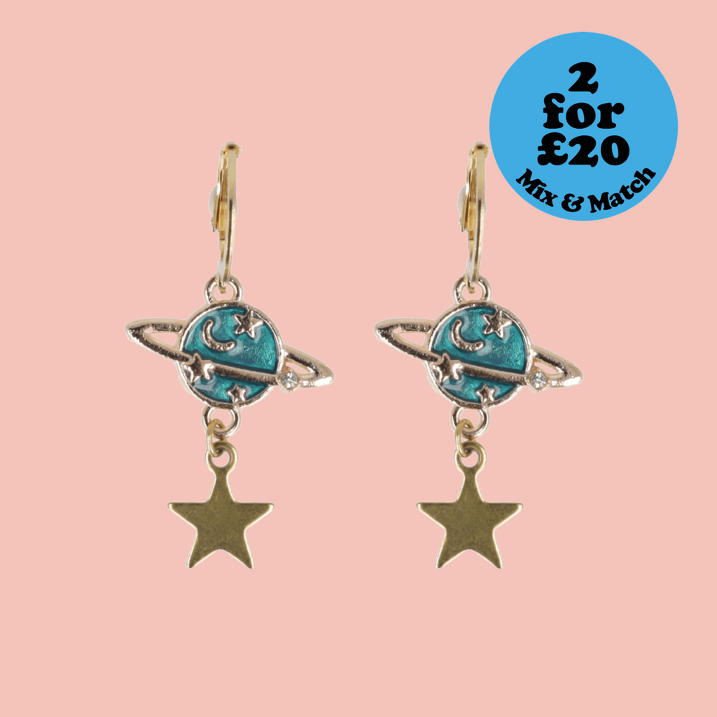 Blue Milky Way Hoop Earrings - Sour Cherry