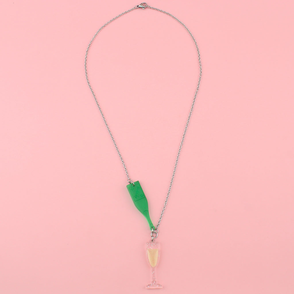 'Bolly' Champagne Necklace - Sour Cherry