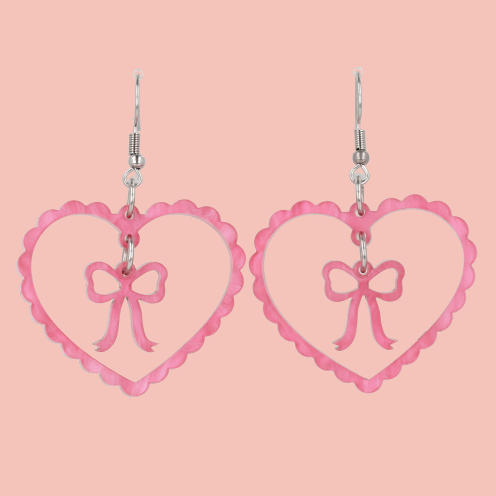 Bow My Valentine? Earrings - Sour Cherry