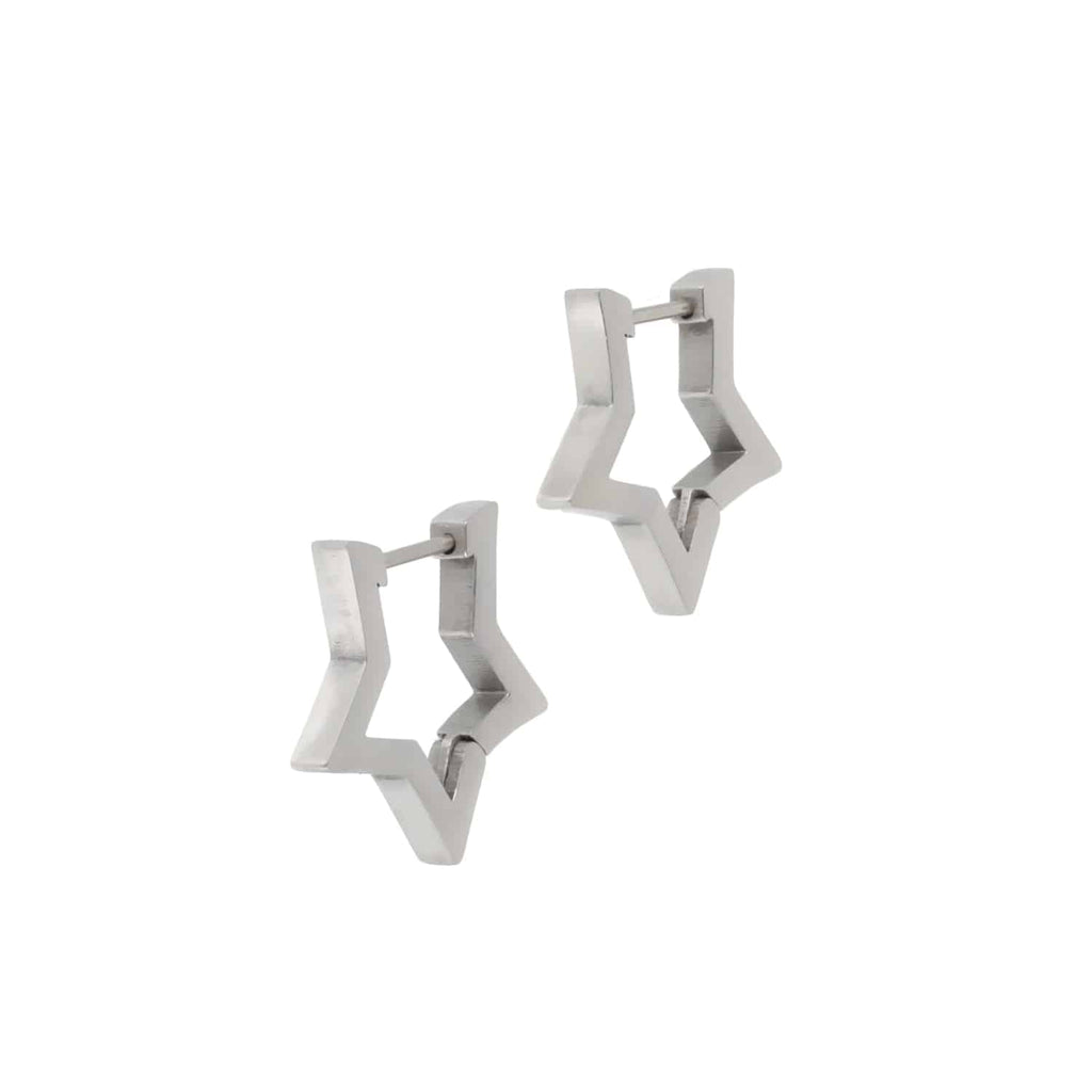 Chunky Star Huggie Hoop Earrings - Sour Cherry