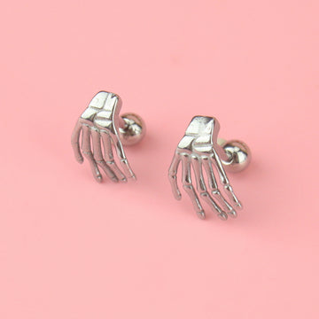Stainless steel spooky hand stud with screw back
