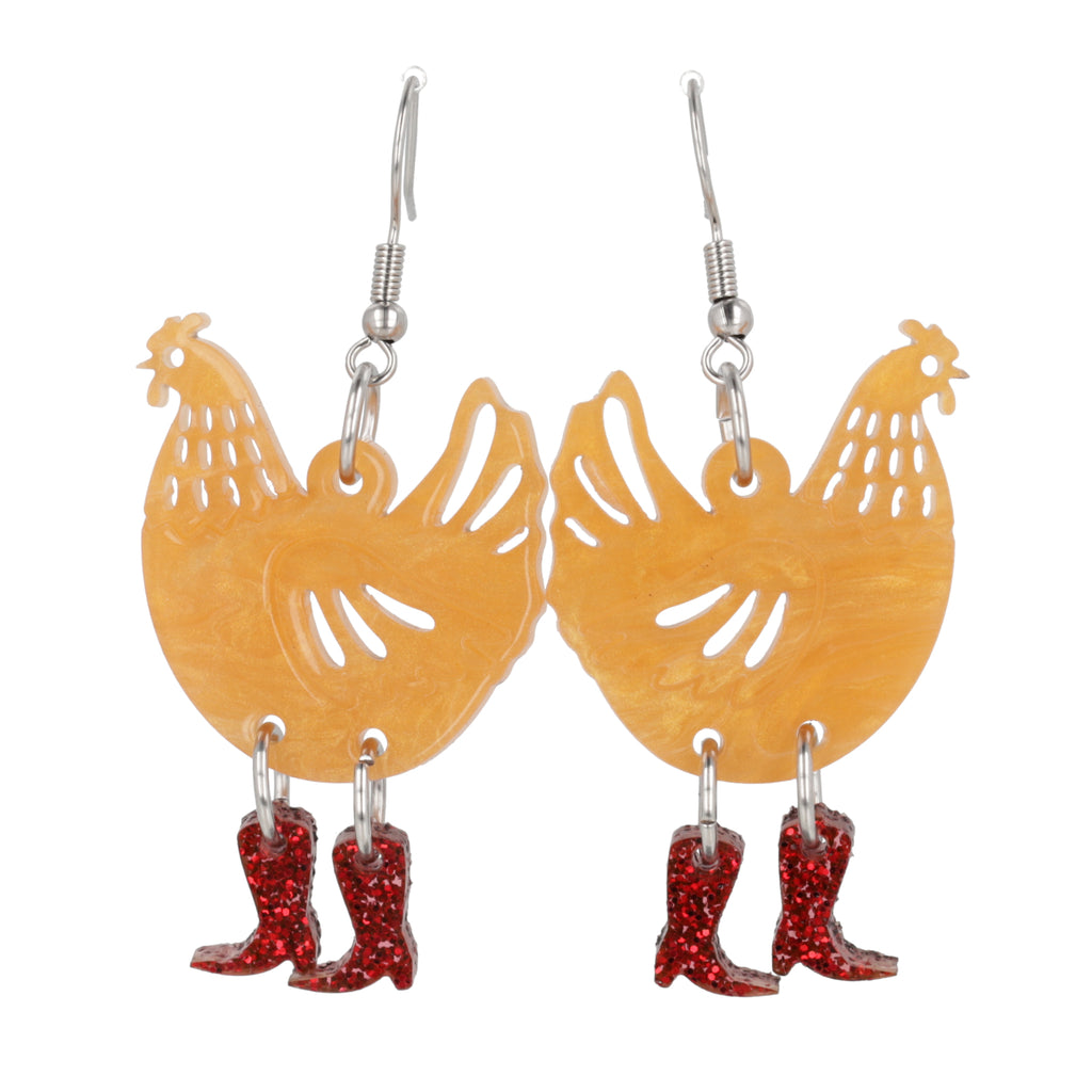 Cinnamon Chick Magnet Chicken Earrings - Sour Cherry