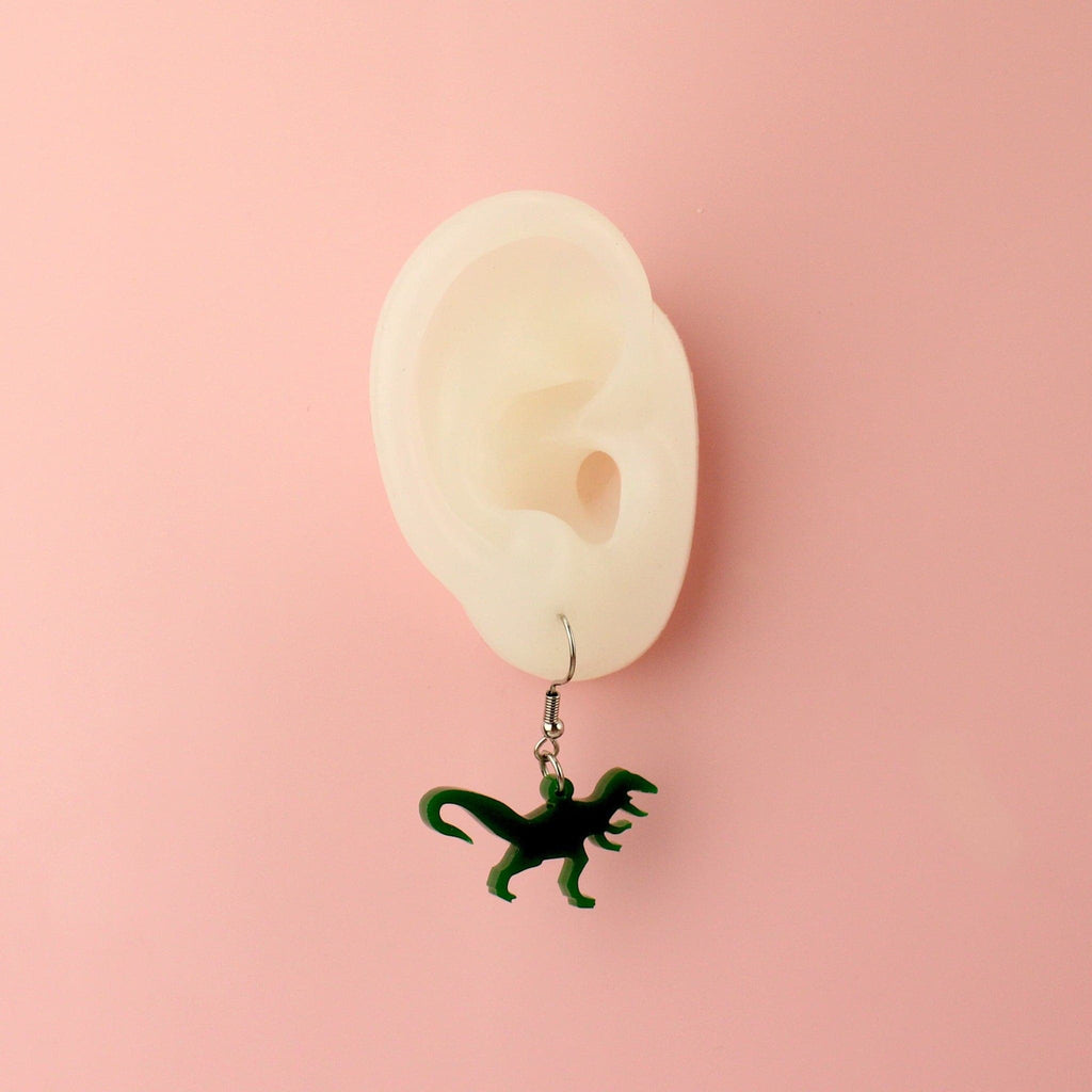 Classic Jurassic T-Rex Earrings - Sour Cherry
