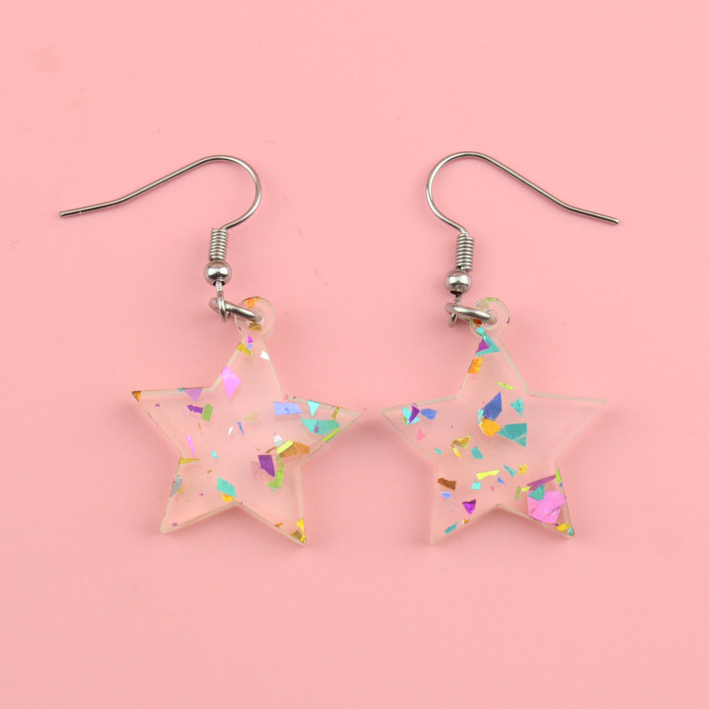 Confetti Stars are Blind Earrings - Sour Cherry