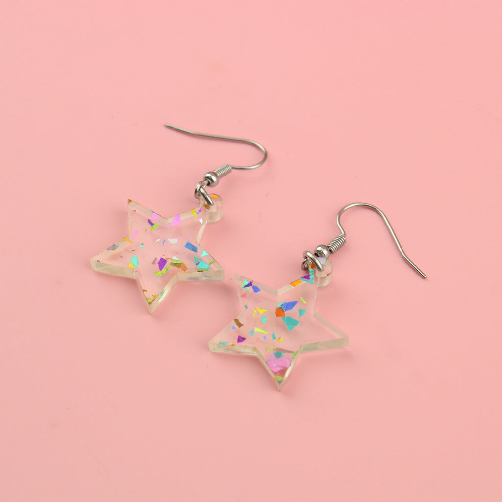 Confetti Stars are Blind Earrings - Sour Cherry