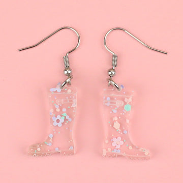 Confetti Wellies Earrings - Sour Cherry