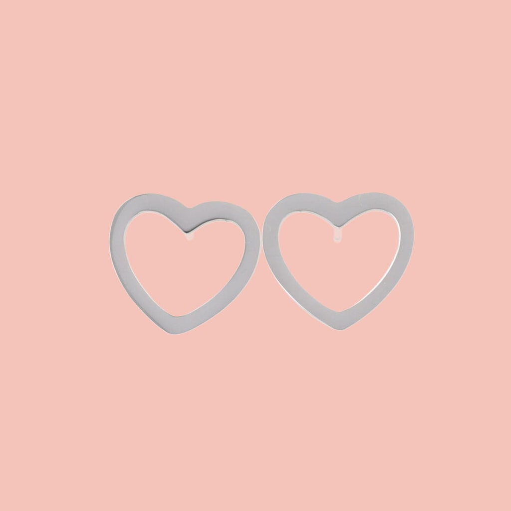 Cookie Cutter Heart Stud Earrings - Sour Cherry