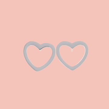 Cookie Cutter Heart Stud Earrings - Sour Cherry