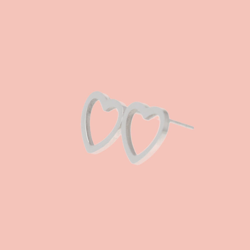 Cookie Cutter Heart Stud Earrings - Sour Cherry