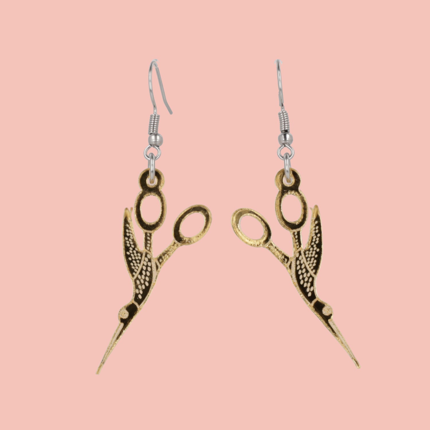 Crane Sewing Scissors Earrings