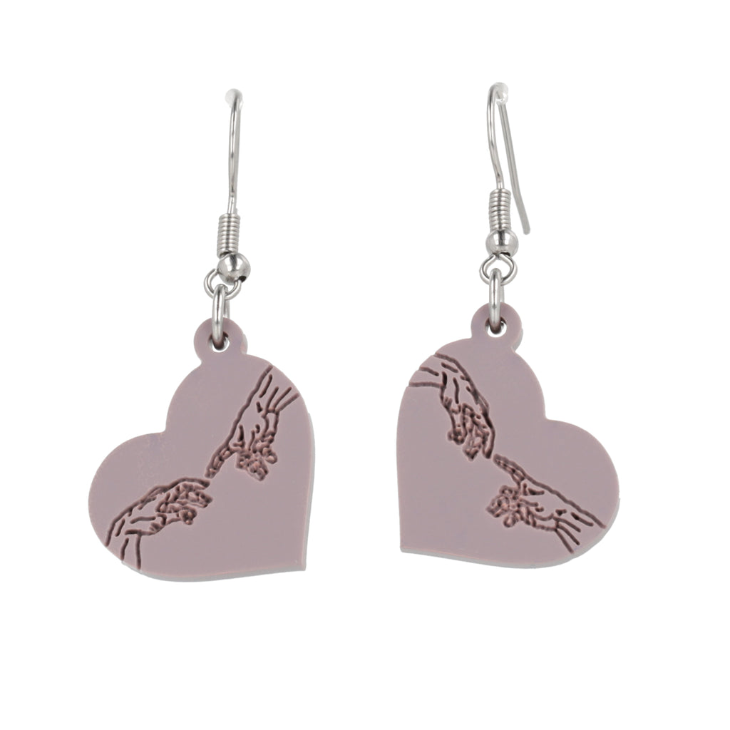 The Creation of Adam Heart Earrings - Lavender - Sour Cherry