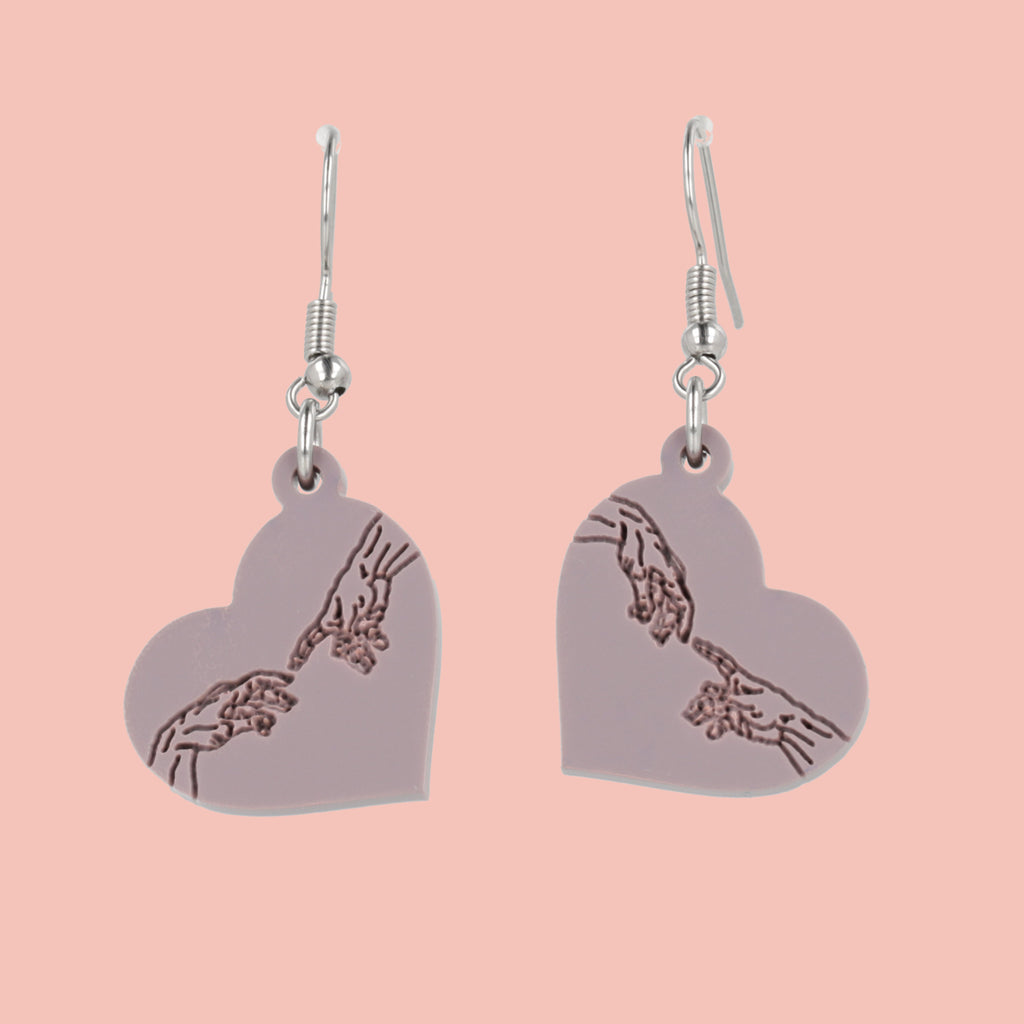 The Creation of Adam Heart Earrings - Lavender - Sour Cherry