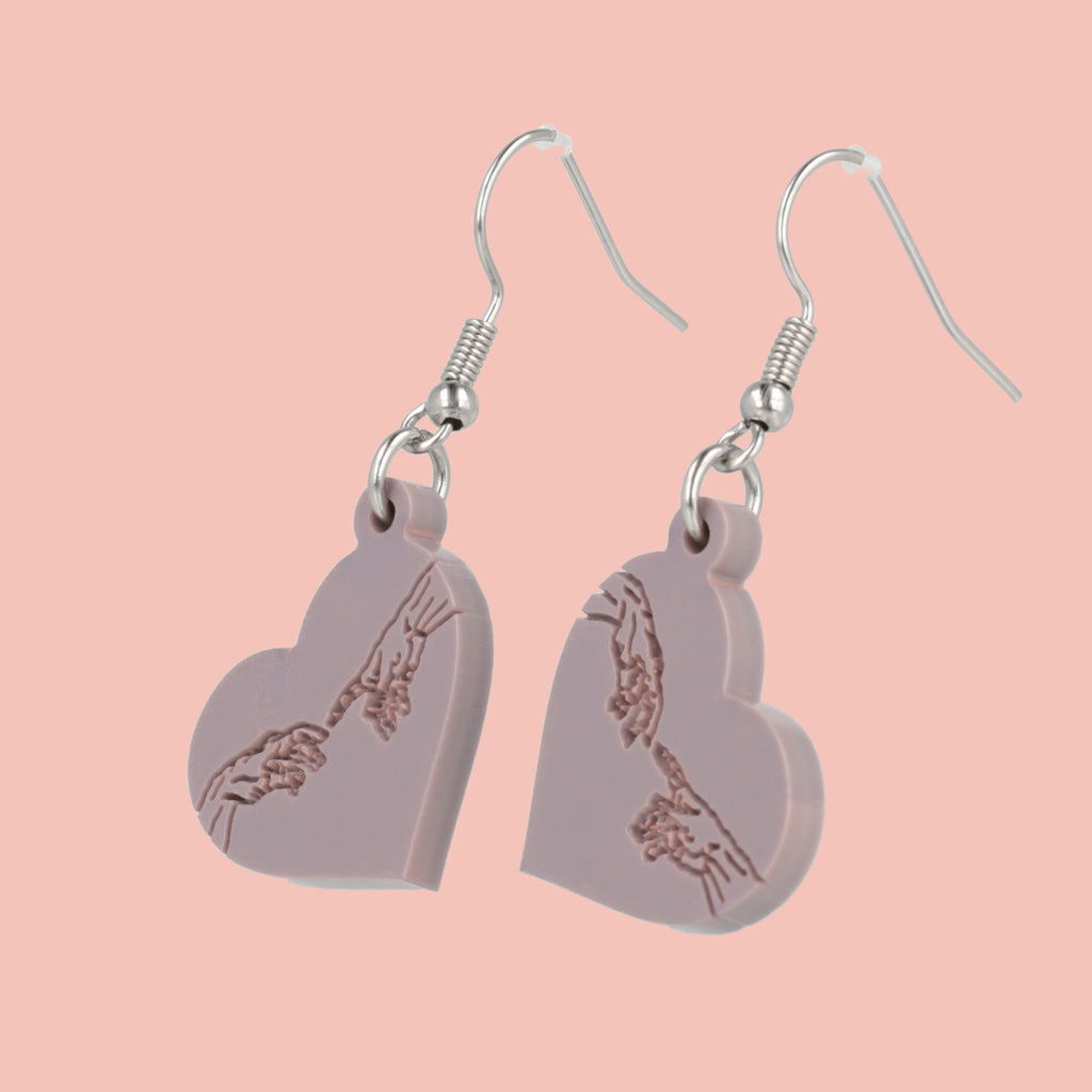 The Creation of Adam Heart Earrings - Lavender - Sour Cherry