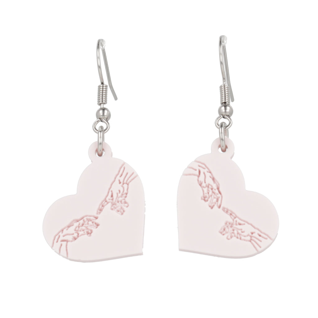 The Creation of Adam Heart Earrings - Marshmallow Pink - Sour Cherry