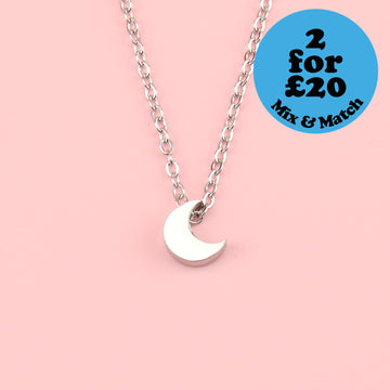 Crescent Moon Charm Necklace - Sour Cherry