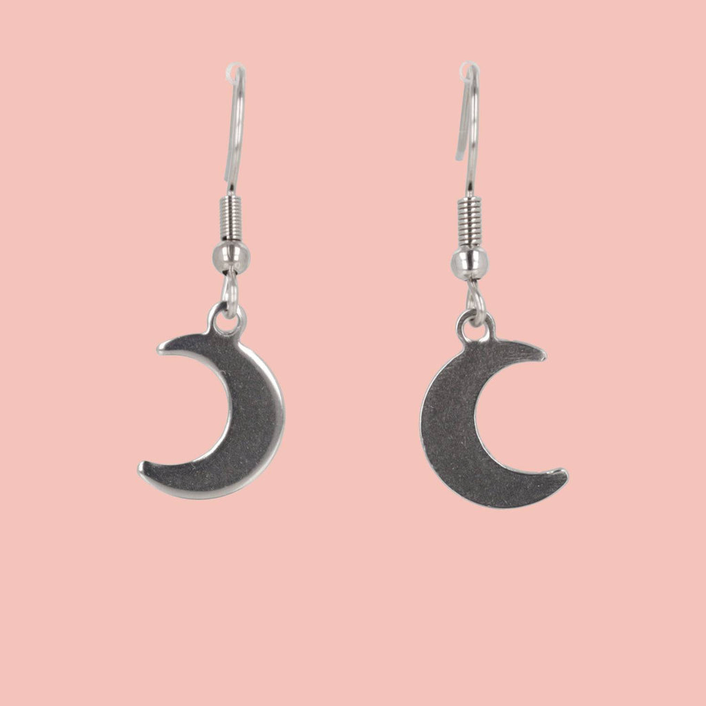 Crescent Moon Drop Earrings - Sour Cherry