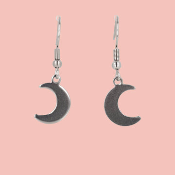 Crescent Moon Drop Earrings - Sour Cherry