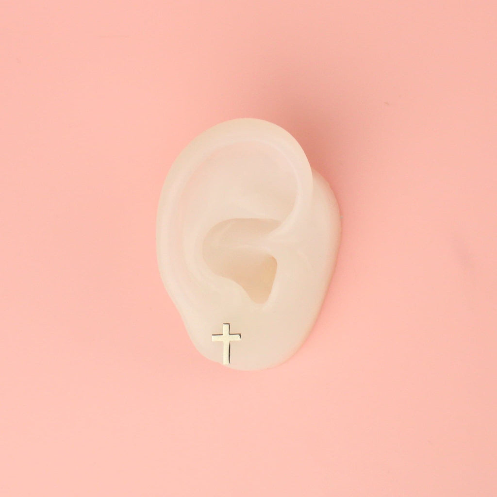 Ear wearing Cross Stud Earrings