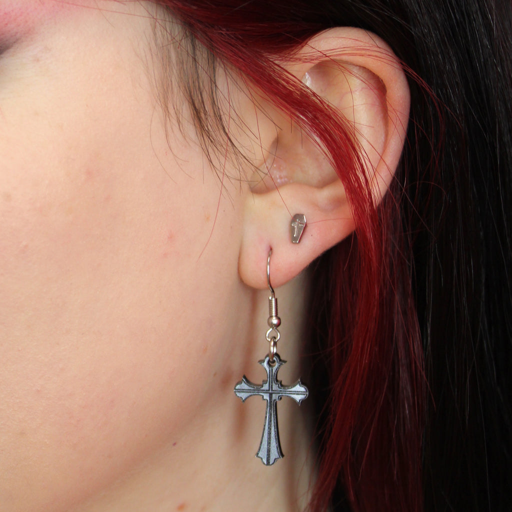 Cross & Stake Earrings - Sour Cherry