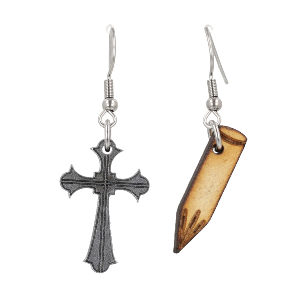 Cross & Stake Earrings - Sour Cherry