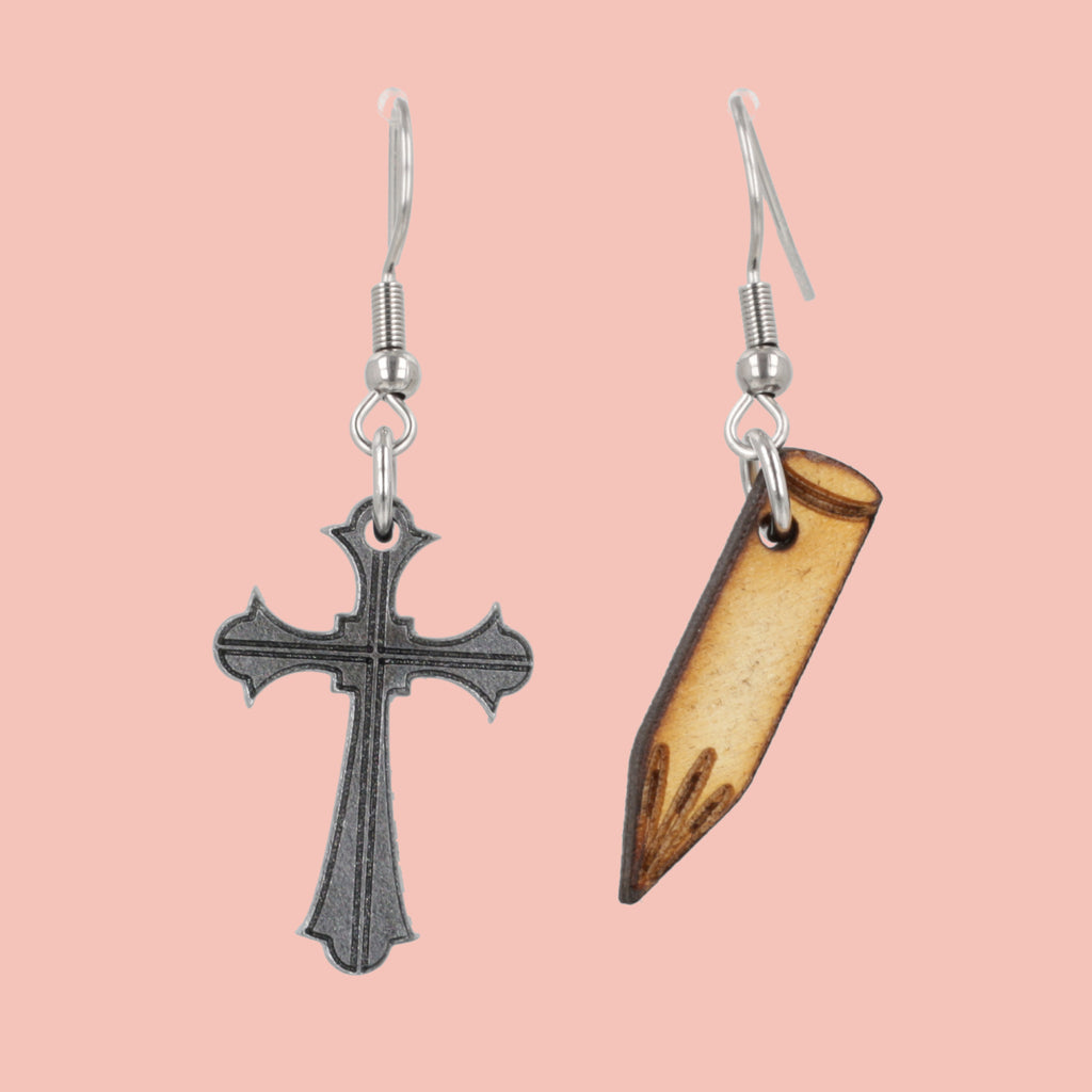 Cross & Stake Earrings - Sour Cherry