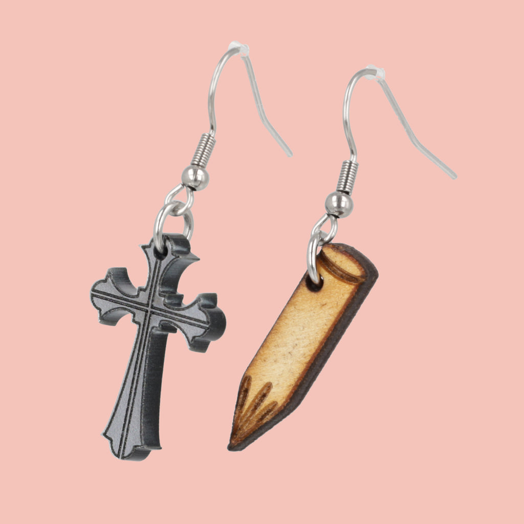 Cross & Stake Earrings - Sour Cherry