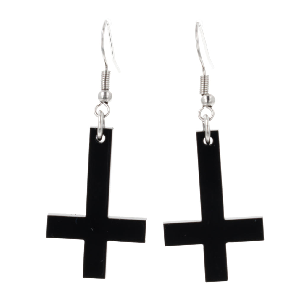 Cross of Saint Peter Earrings - Sour Cherry