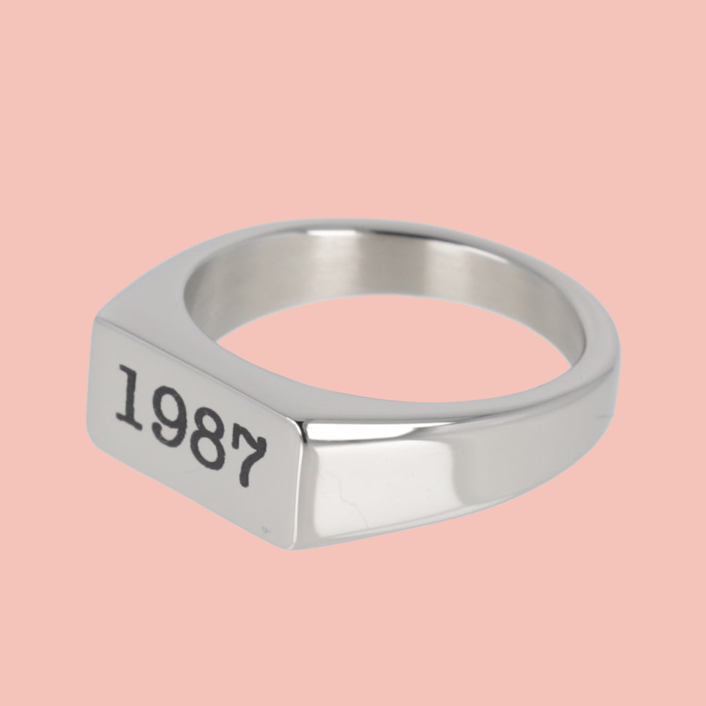 Customisable Birth Year Ring - Sour Cherry